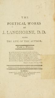 Cover of: The poetical works of John Langhorne: with a life of the author.