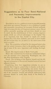 Cover of: Suggestions as to four semi-national and necessary improvements to the capital city.