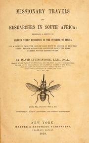 Cover of: Missionary travels and researches in South Africa by David Livingstone