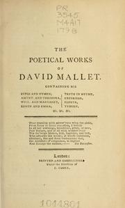 Cover of: The poetical works of David Mallet: with the life of the author.