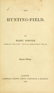 Cover of: The hunting-field