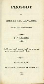 Cover of: Prosody of Emmanuel Alvarez by Manuel Alvares