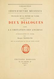 Cover of: Deux dialogues faits à l'imitation des anciens.: Introd. et notes par Ernest Tisserand.