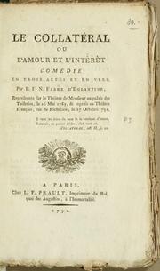 Cover of: collatéral: ou, L'amour et l'intéret.  Comédie en 3 actes et en vers