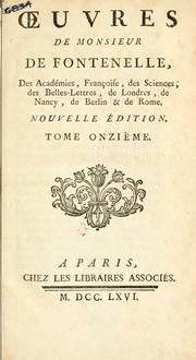 Cover of: Oeuvres. by Fontenelle M. de, Fontenelle M. de