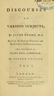 Cover of: Discourses on various subjects.