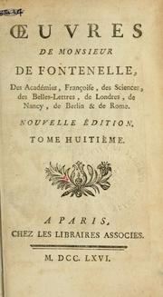 Cover of: Oeuvres. by Fontenelle M. de