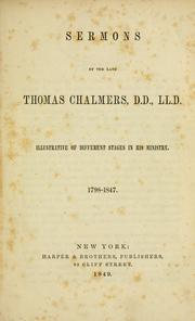 Cover of: Sermons by the late Thomas Chalmers, D.D., LL.D. by Thomas Chalmers