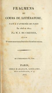 Cover of: Fragmens du cours de littérature, fait a l'Athenée de Paris en 1806 et 1807
