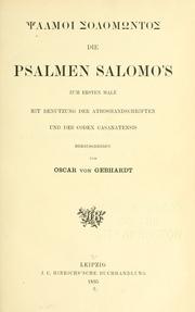 Cover of: Psalmoi Solomontos. by 