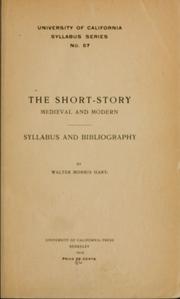 Cover of: The short-story, medieval and modern: syllabus and bibliography