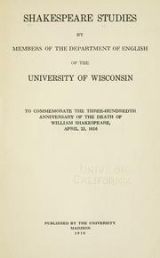 Shakespeare studies by University of Wisconsin--Madison.