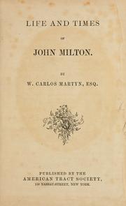 Cover of: Life and times of John Milton