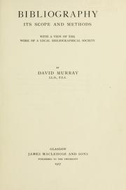 Cover of: Bibliography by David Murray