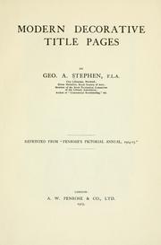 Cover of: Modern decorative title pages