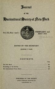 Cover of: Journal of the Horticultural Society of New York. by 