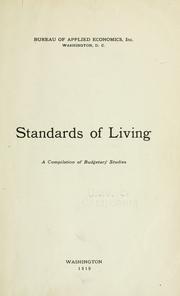 Cover of: ... Standards of living by Bureau of applied economics (Washington, D.C.)