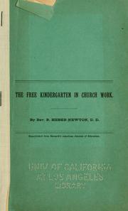 Cover of: The free kindergarten in church work.