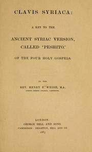 Cover of: Clavis Syriaca by Henry Fulham Whish