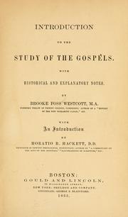 Cover of: Introduction to the study of the Gospels by Brooke Foss Westcott