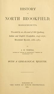 History of North Brookfield, Massachusetts by J. H. Temple