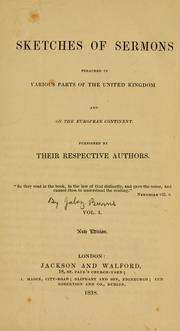 Cover of: Sketches of sermons preached in various parts of the United Kingdom and on the European continent by Jabez Burns