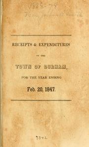 Cover of: Receipts and expenditures of the town of Durham for the year ending ..