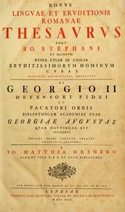 Cover of: Novus linguae et eruditionis Romanae thesaurus