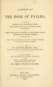 Cover of: A commentary on the book of Psalms by Horne, George