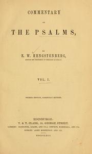 Cover of: Commentary on the Psalms... by Ernst Wilhelm Hengstenberg