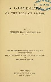 Cover of: Biblical commentary on the Psalms