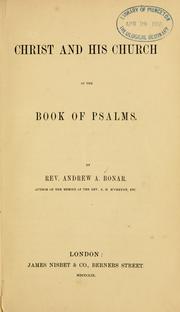 Cover of: Christ and His Church in the Book of Psalms