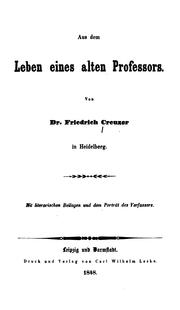 Cover of: Aus dem Leben eines alten Professors