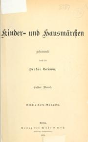 Cover of: Kinder- und Hausmärchen by Brothers Grimm