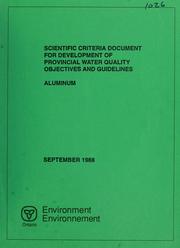 Scientific criteria document for development of provincial water quality objectives and guidelines by C. M. Neville