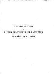 Cover of: Inventaire analytique des livres de couleur et bannières du Châtelet de Paris