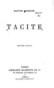 Cover of: Tacite by Boissier, Gaston