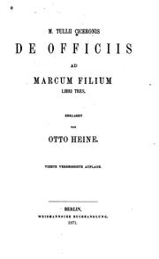 Cover of: De officiis ad Marcum filium by Cicero