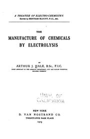 Cover of: manufacture of chemicals by electrolysis