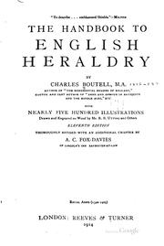 Cover of: handbook to English heraldry