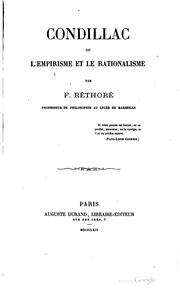 Cover of: Condillac; ou, L'empirisme et le rationalisme by François Réthoré, François Réthoré