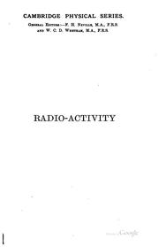 Cover of: Radio-activity by Ernest Rutherford