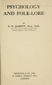 Psychology and folk-lore by R. R. Marett