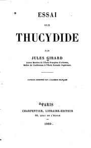 Cover of: Essai sur Thucydide