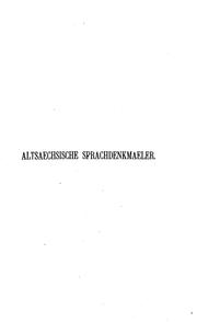 Cover of: Altsaechsische Sprachdenkmaeler