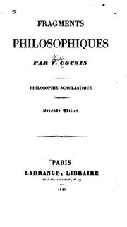 Cover of: Fragments philosophiques