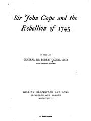 Cover of: Sir John Cope and the Rebellion of 1745
