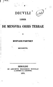 Cover of: Dicvili Liber de mensvra orbis terrae