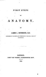 Cover of: First steps to anatomy
