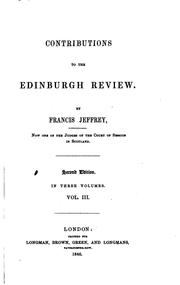 Cover of: Contributions to the Edinburgh review by Francis Jeffrey